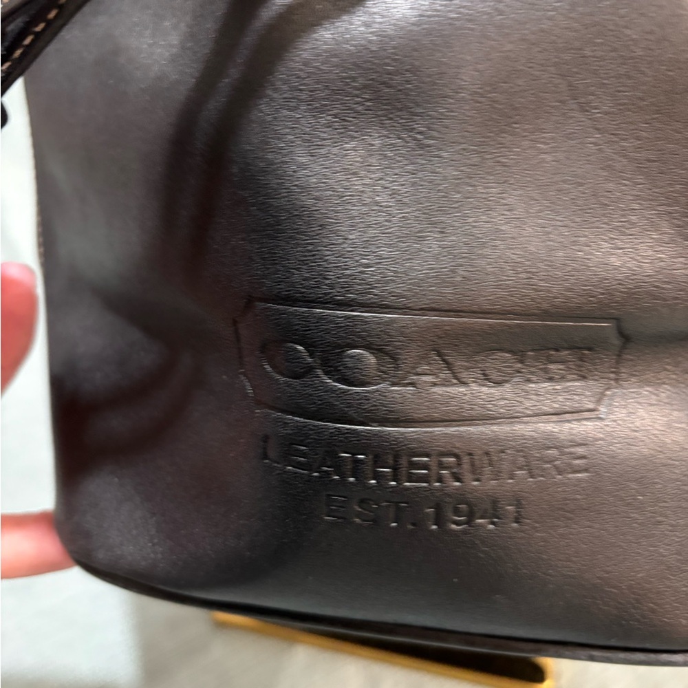 Coach Legacy Black Leather Drawstring Shoulder Bag Vintage Small - Picture 3 of 16
